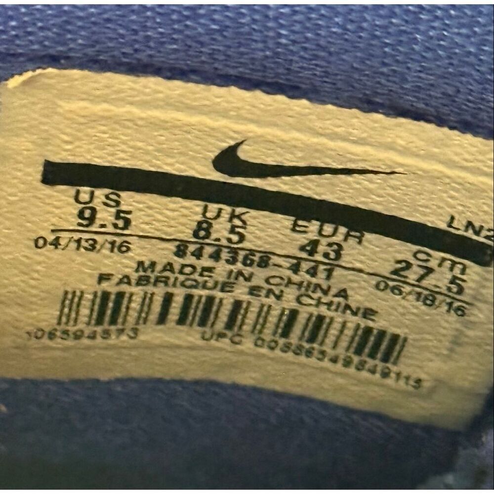 Nike Men's Size 9.5 Hyperdunk Zoom Basketball Shoes Royal Blue White Athletic - Picture 12 of 12